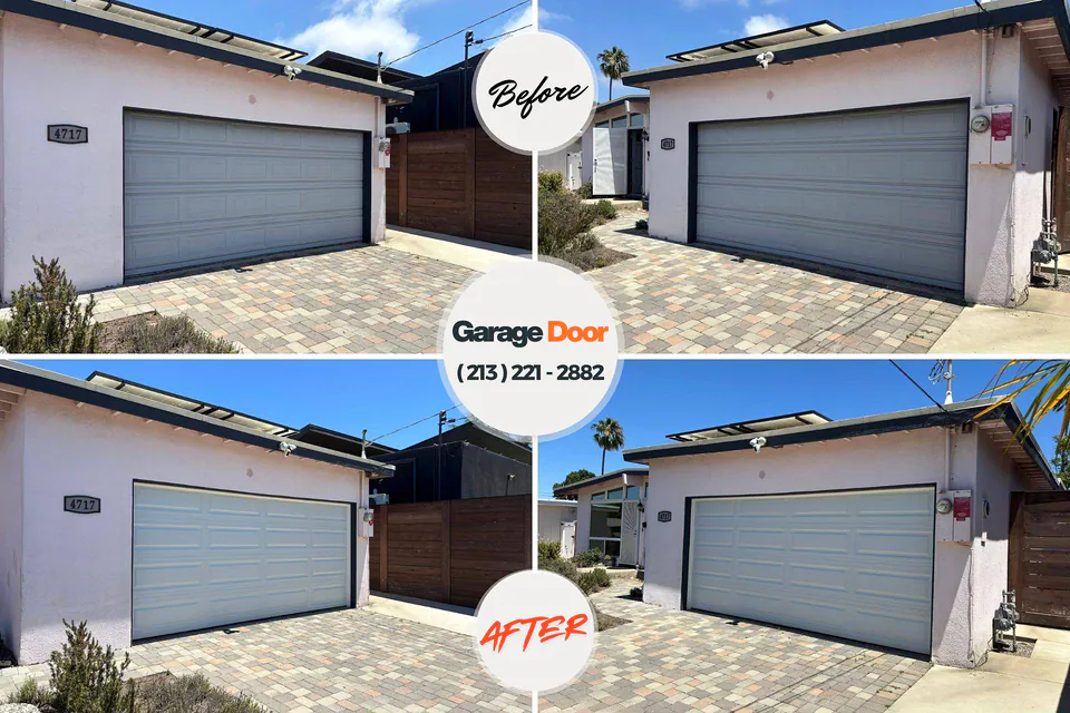Before and after: garage door repair Libertytown, MD